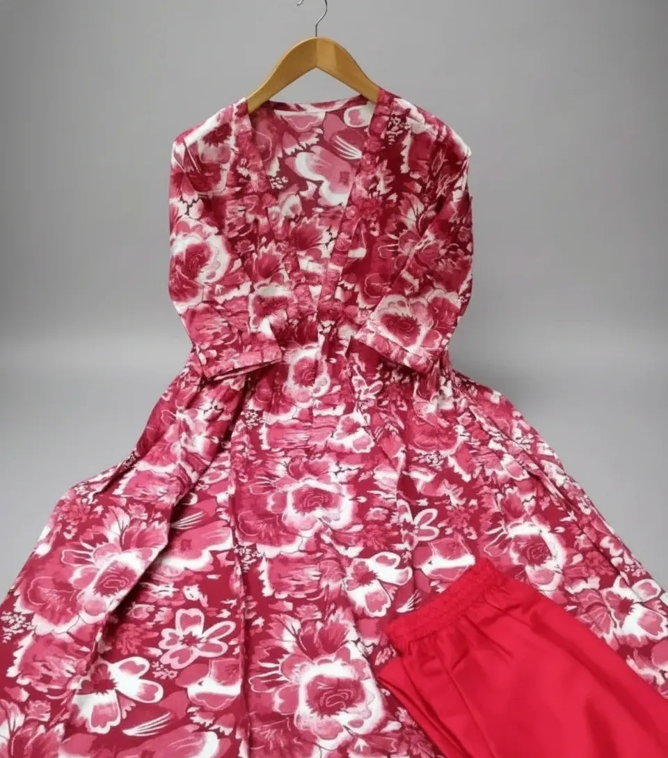 Elegant Rayon Anarkali Embroidered Kurti