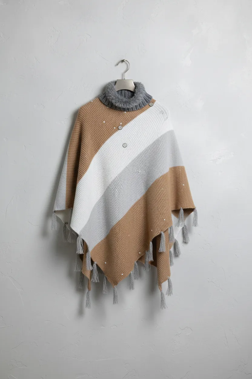 Women Winter Poncho | Designer Wool Poncho