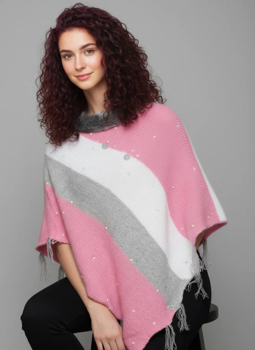 Women Winter Poncho | Designer Wool Poncho