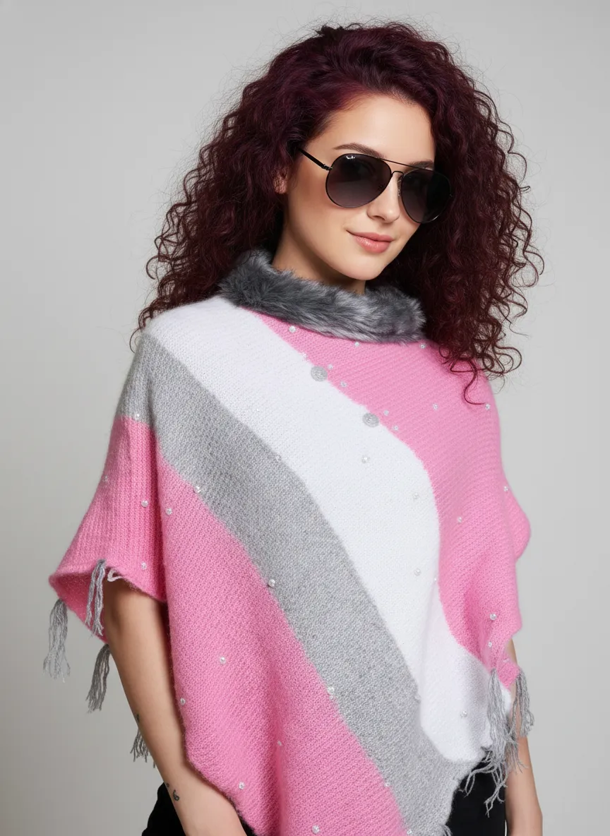 Women Winter Poncho | Designer Wool Poncho