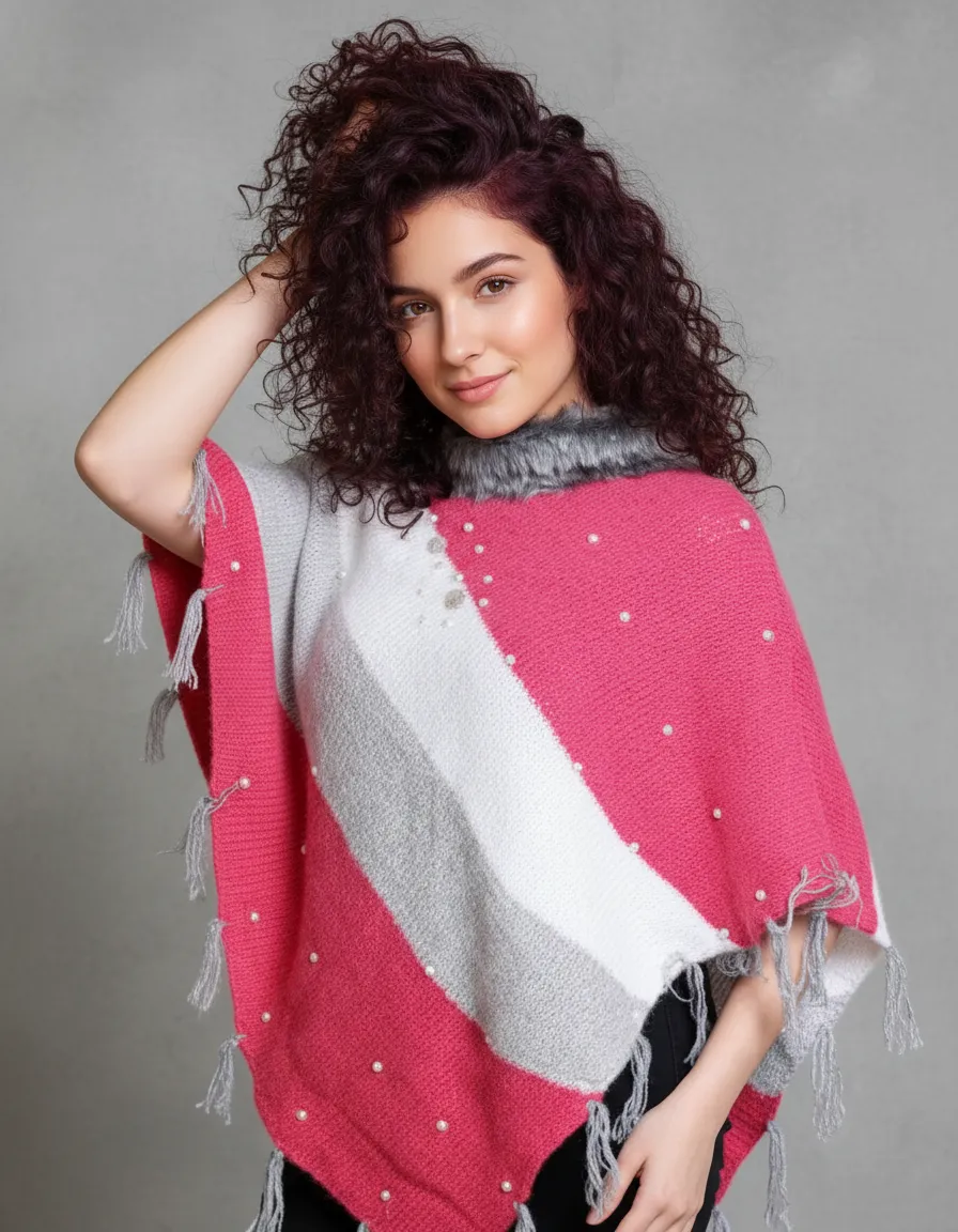 Women Winter Poncho | Designer Wool Poncho