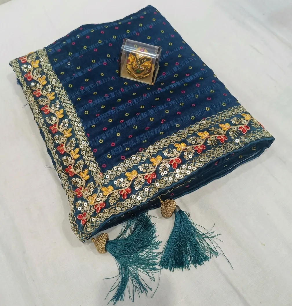 Fancy Designer Georgette Pretty Saree with New Fancy Border & Blouse Piece